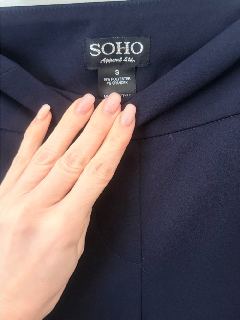 Soho Navy Pull-On Slim Trousers - Picture 4 of 7